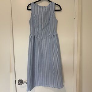 Blue Striped Sleeveless Dress